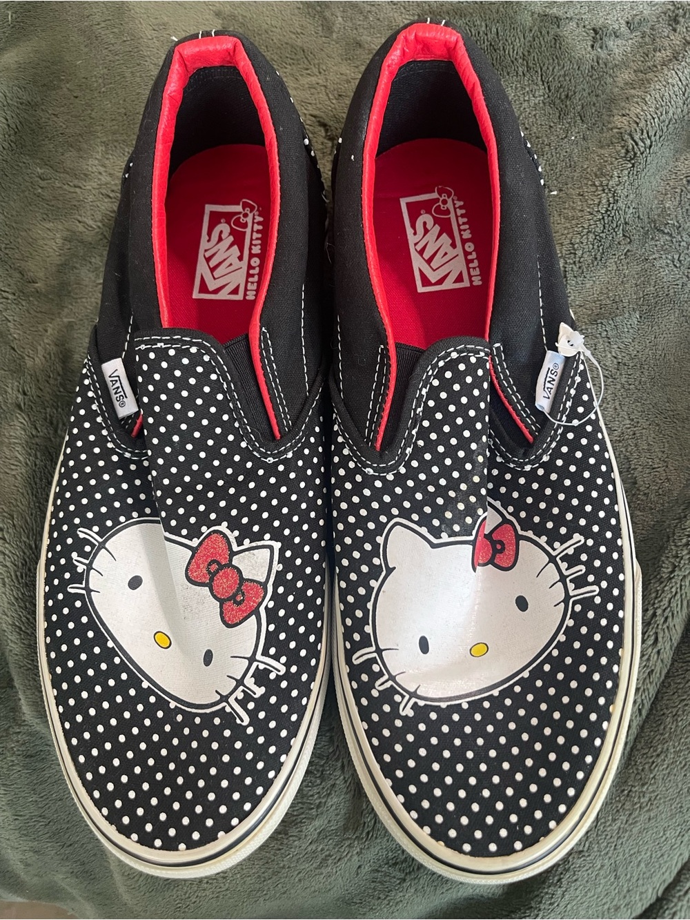 Vans Black & Red Hello Kitty Polka Dot Slip-On Sneakers